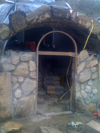 hobbit house construction formwork concrete dome masonry entrance wall