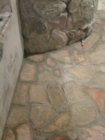 hobbit house construction stone floor
